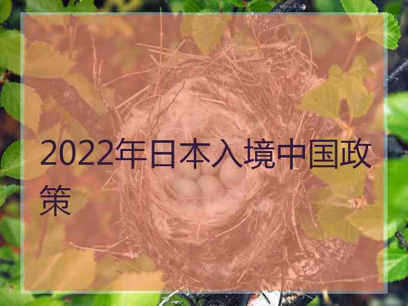 2022年日本入境中国政策