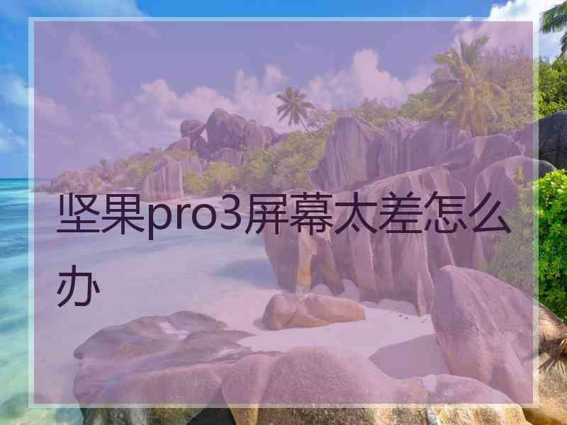 坚果pro3屏幕太差怎么办