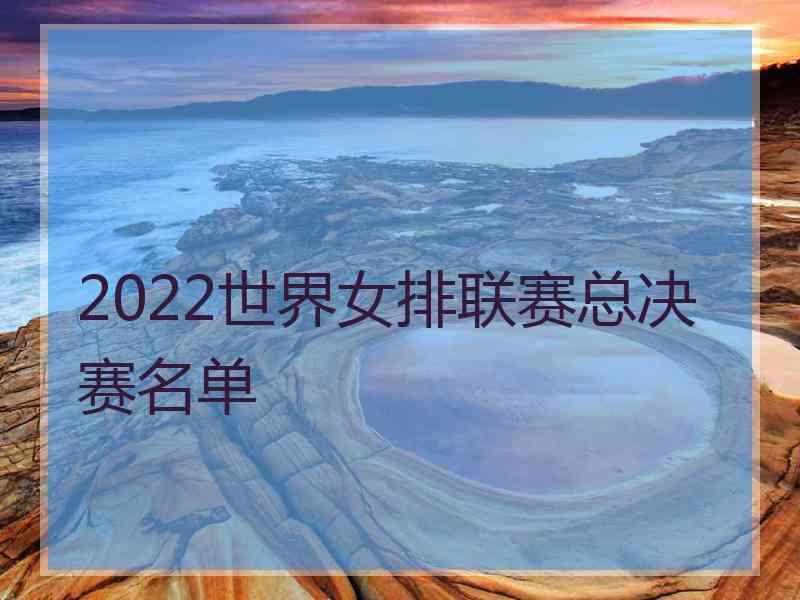 2022世界女排联赛总决赛名单