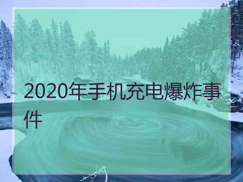 2020年手机充电爆炸事件