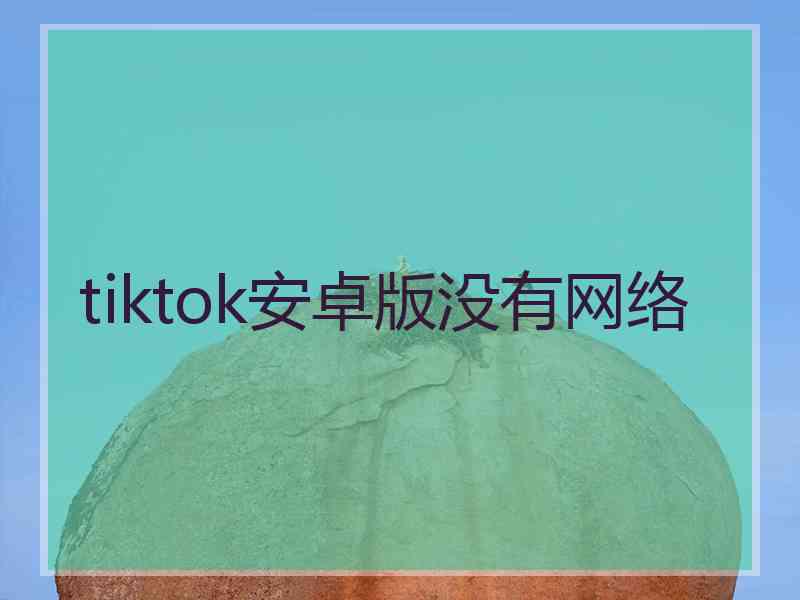 tiktok安卓版没有网络