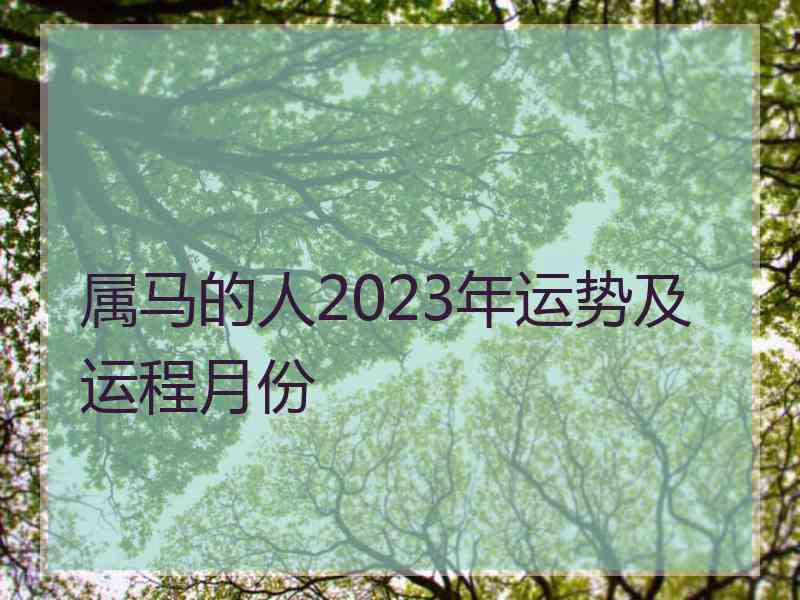 属马的人2023年运势及运程月份