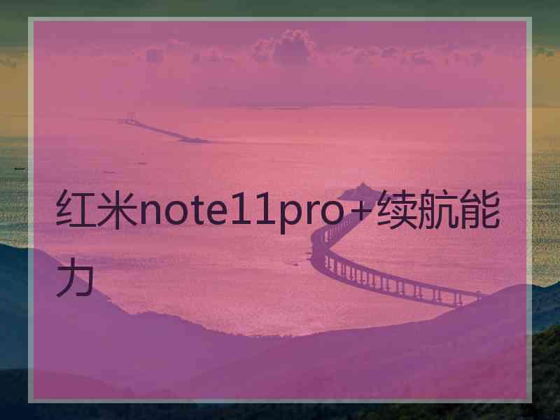 红米note11pro+续航能力