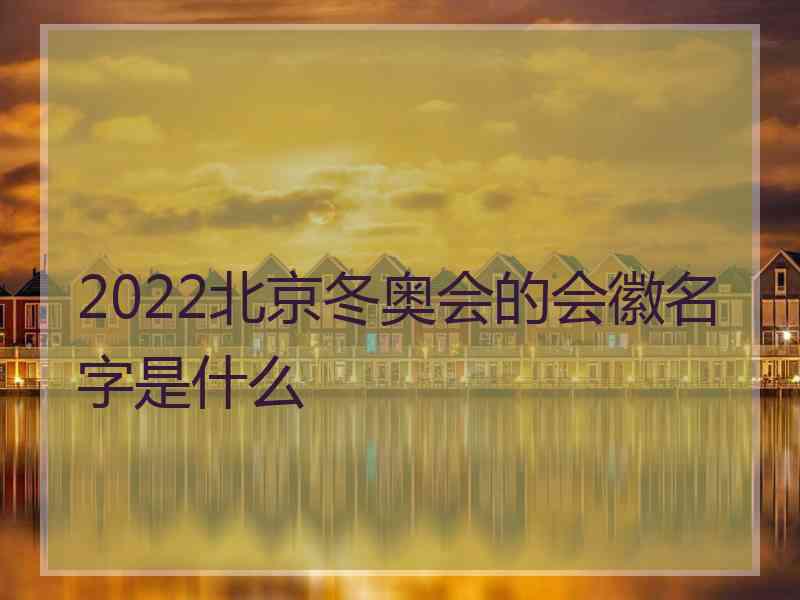 2022北京冬奥会的会徽名字是什么