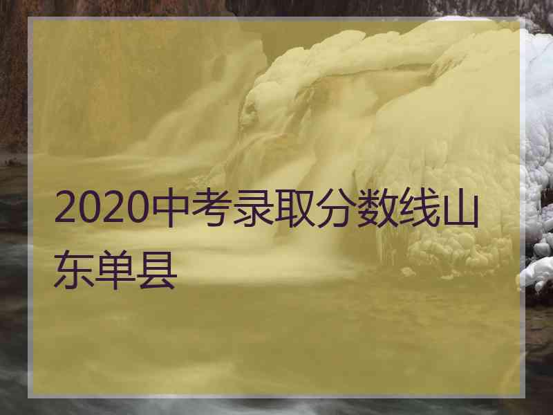 2020中考录取分数线山东单县