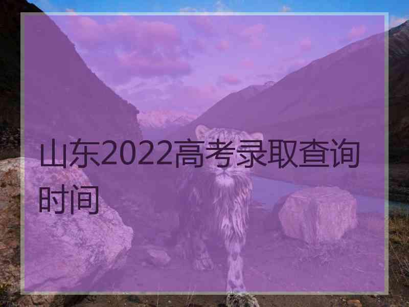 山东2022高考录取查询时间