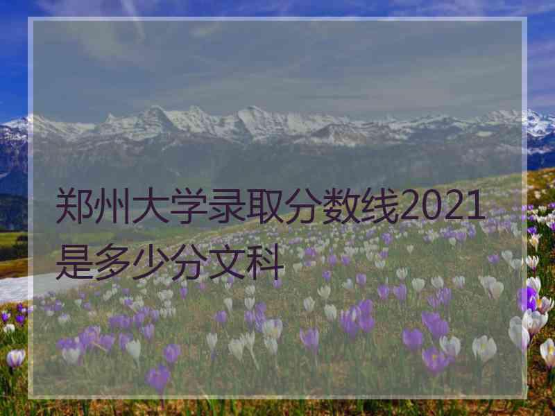 郑州大学录取分数线2021是多少分文科