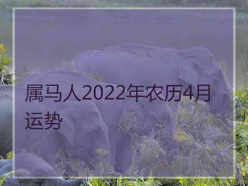 属马人2022年农历4月运势