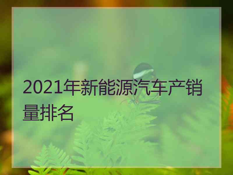 2021年新能源汽车产销量排名