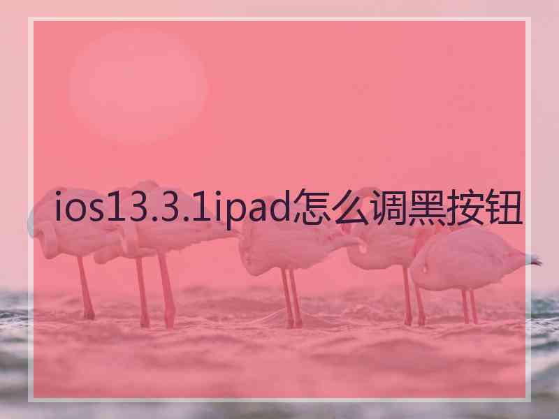 ios13.3.1ipad怎么调黑按钮