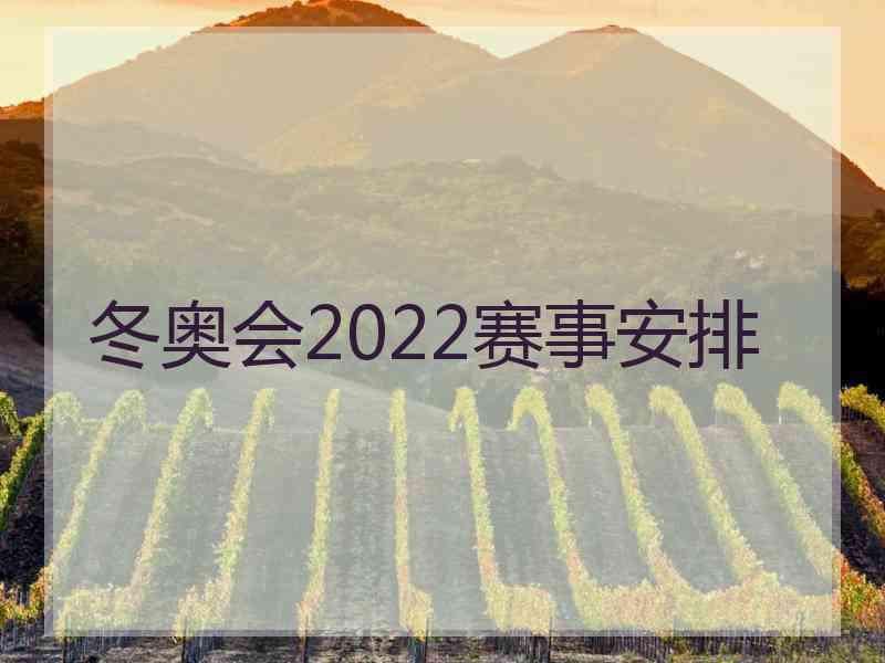 冬奥会2022赛事安排