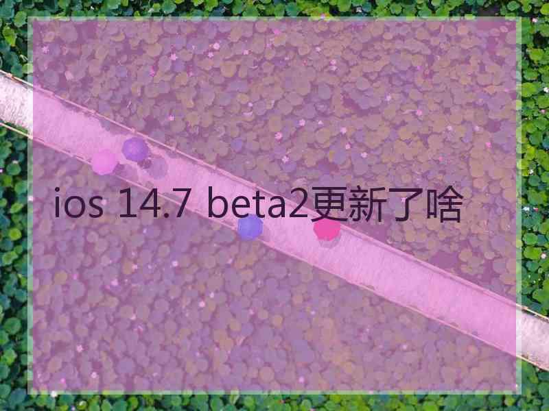 ios 14.7 beta2更新了啥