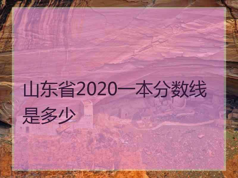 山东省2020一本分数线是多少