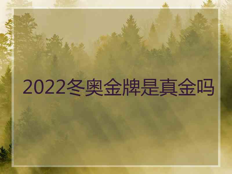 2022冬奥金牌是真金吗