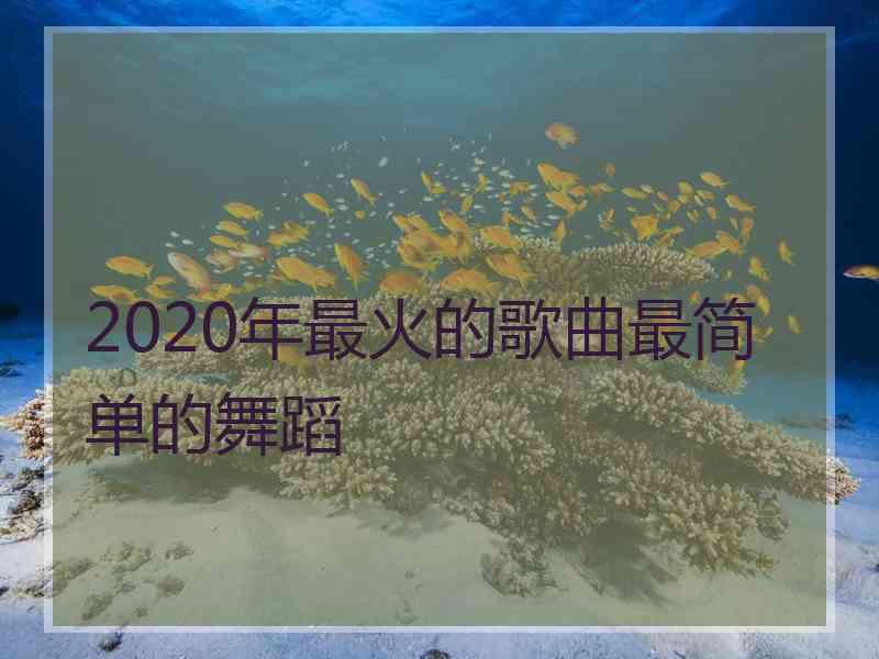 2020年最火的歌曲最简单的舞蹈