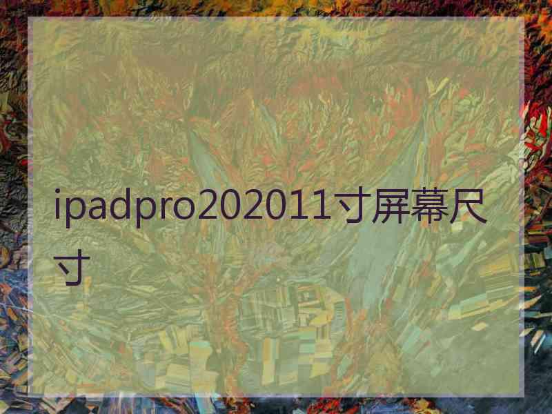 ipadpro202011寸屏幕尺寸