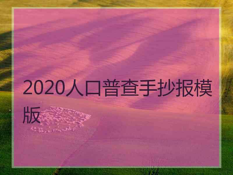 2020人口普查手抄报模版