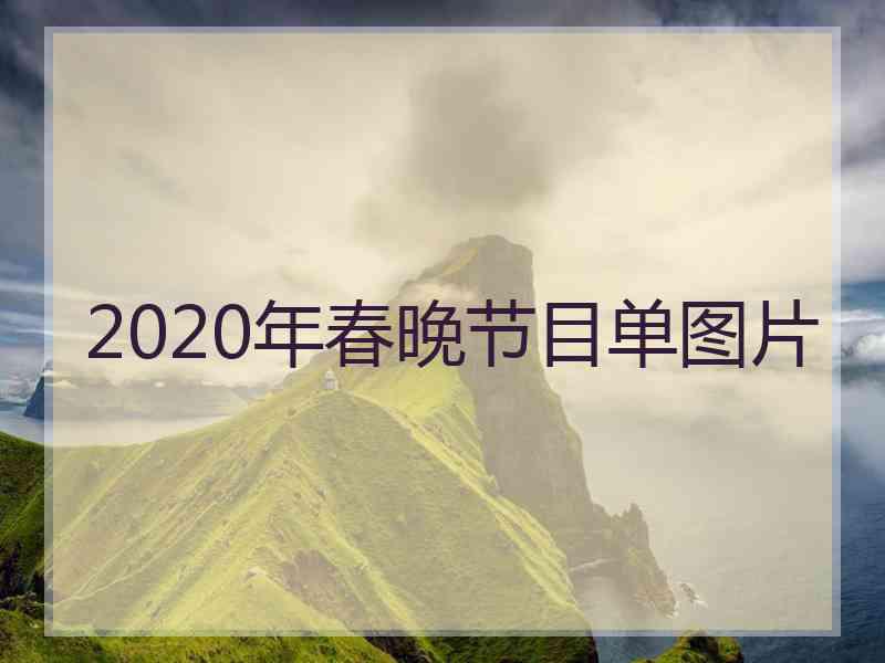 2020年春晚节目单图片