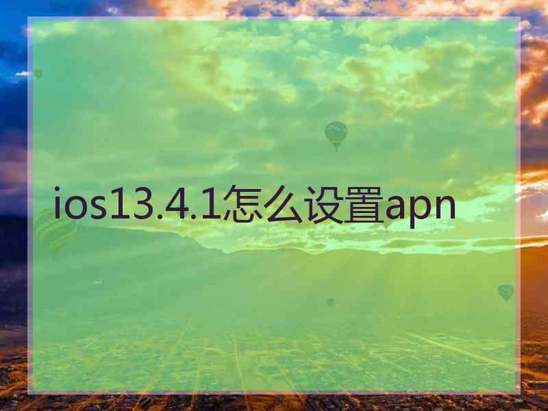 ios13.4.1怎么设置apn