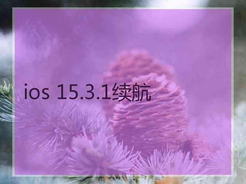 ios 15.3.1续航