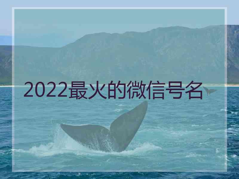 2022最火的微信号名