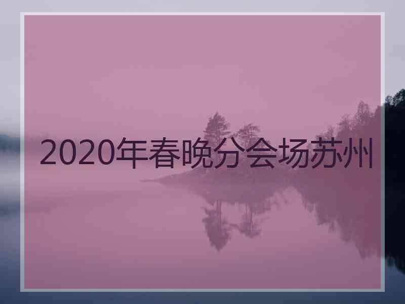 2020年春晚分会场苏州