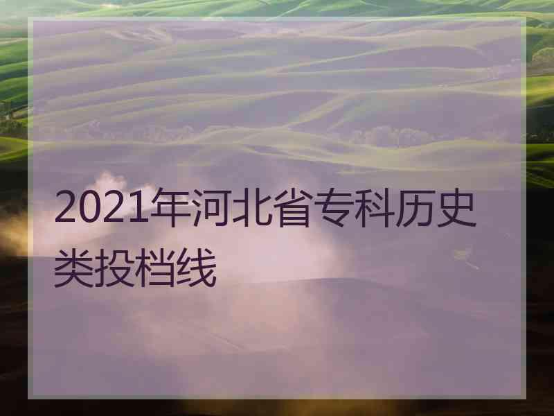 2021年河北省专科历史类投档线