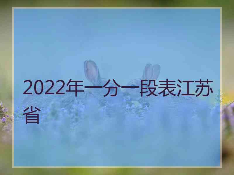 2022年一分一段表江苏省