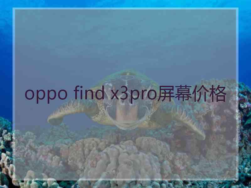 oppo find x3pro屏幕价格