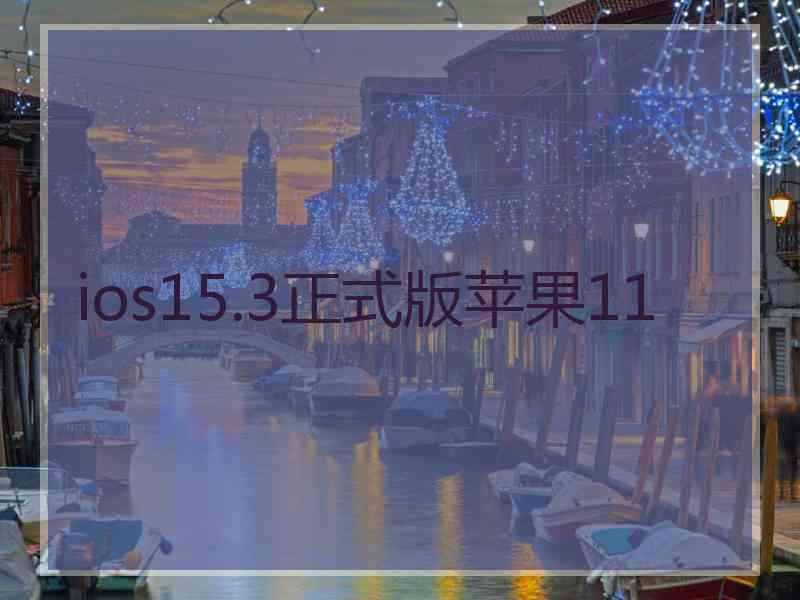 ios15.3正式版苹果11