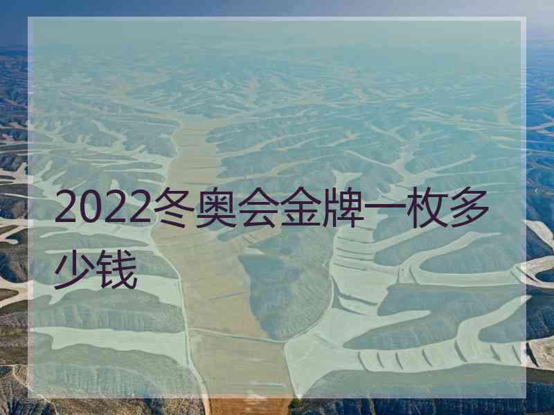 2022冬奥会金牌一枚多少钱