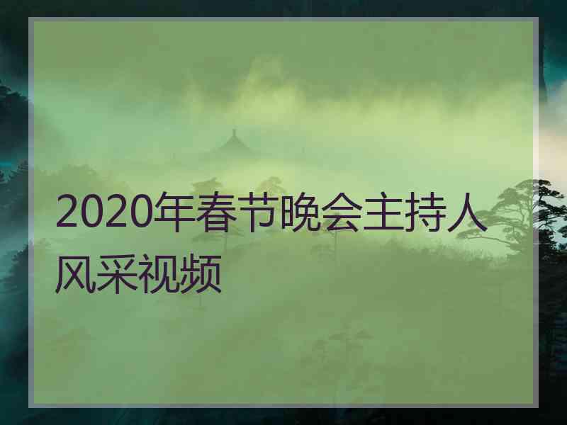 2020年春节晚会主持人风采视频