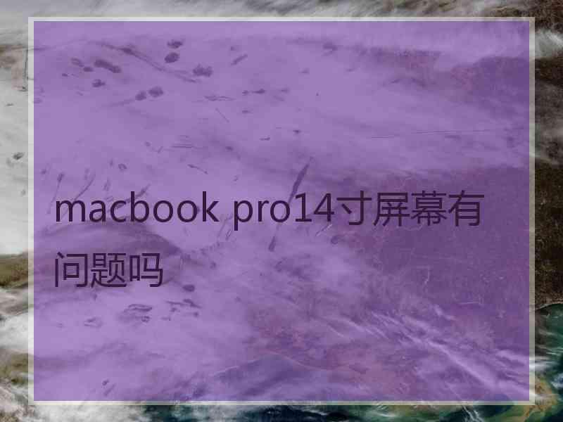 macbook pro14寸屏幕有问题吗