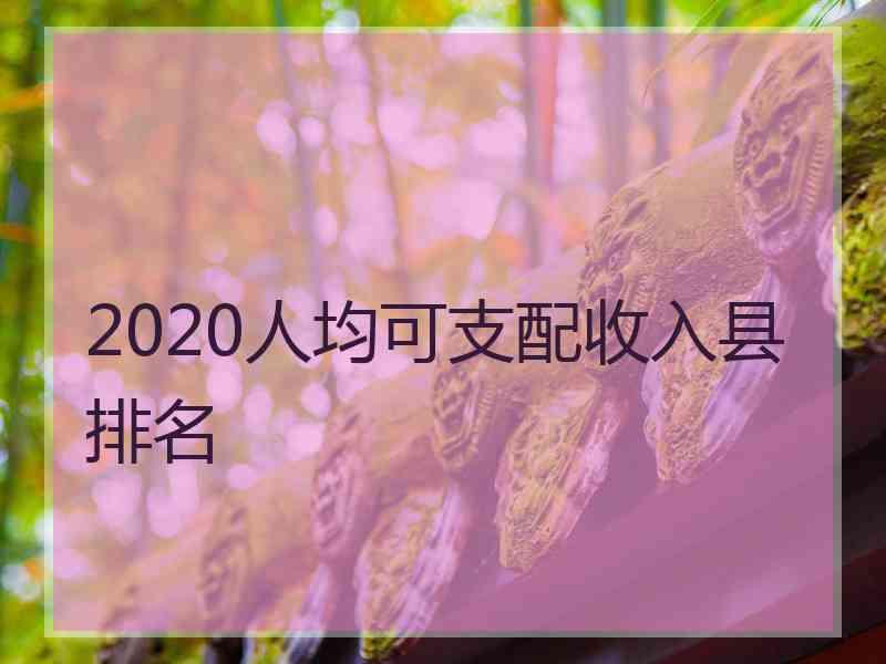 2020人均可支配收入县排名