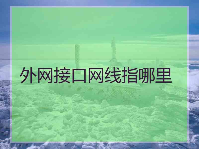 外网接口网线指哪里