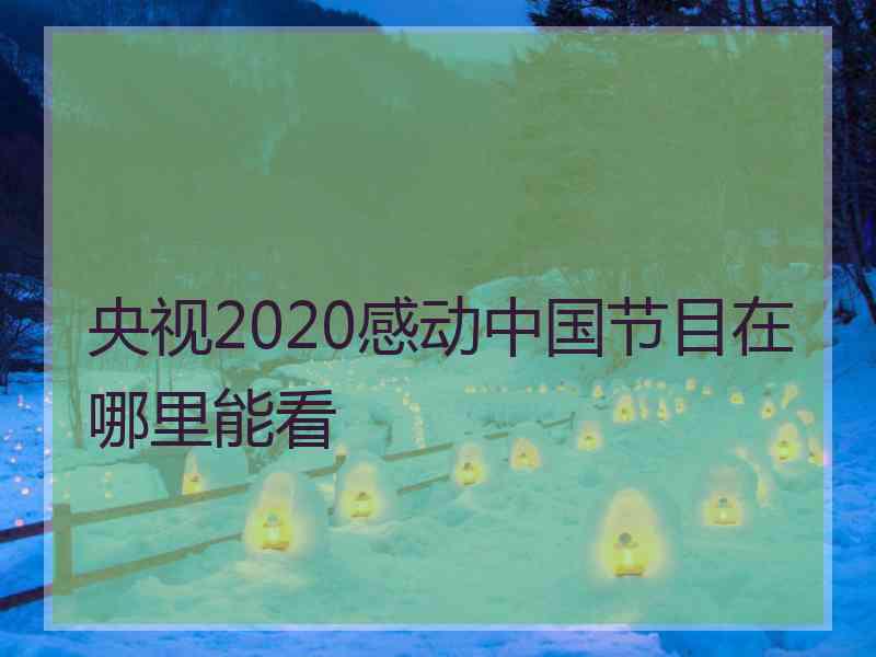 央视2020感动中国节目在哪里能看