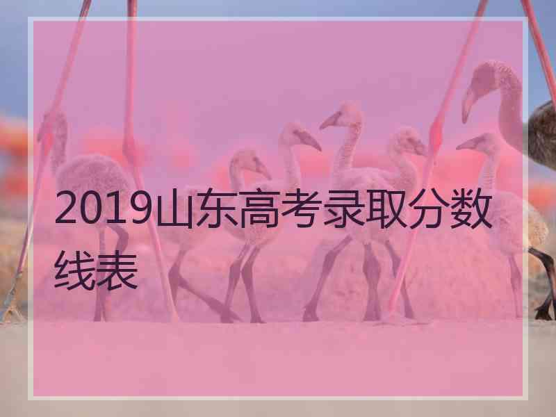 2019山东高考录取分数线表