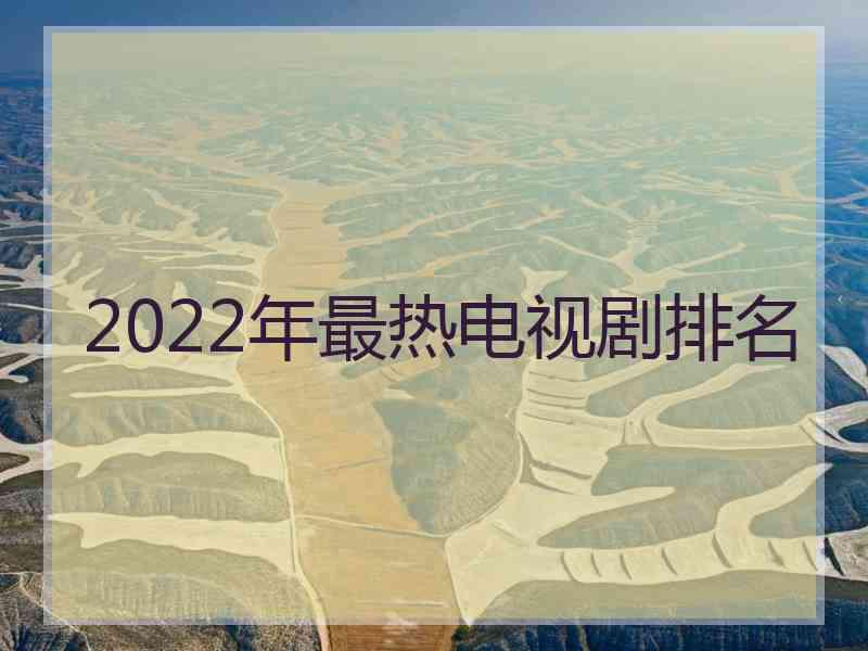 2022年最热电视剧排名