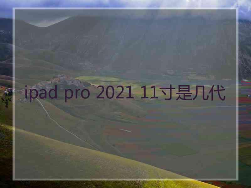 ipad pro 2021 11寸是几代