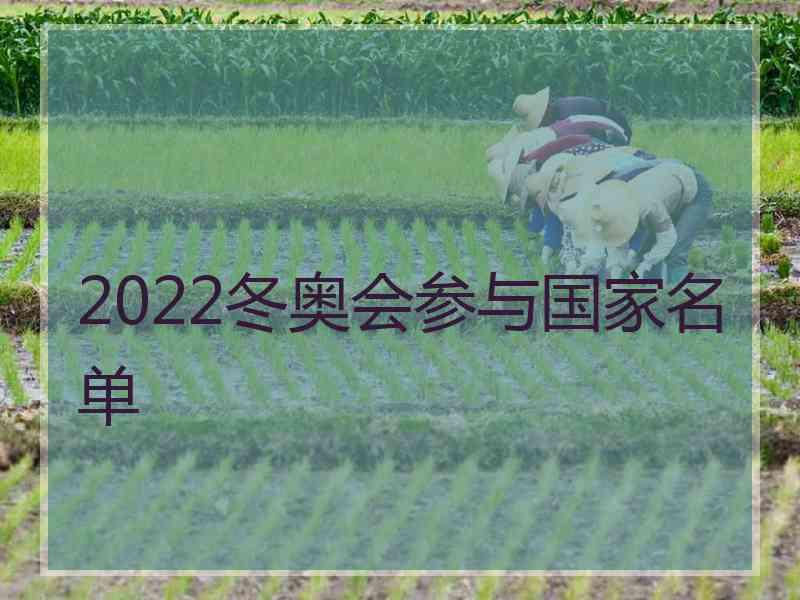 2022冬奥会参与国家名单