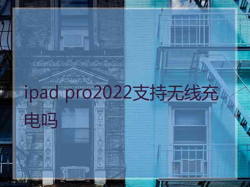 ipad pro2022支持无线充电吗