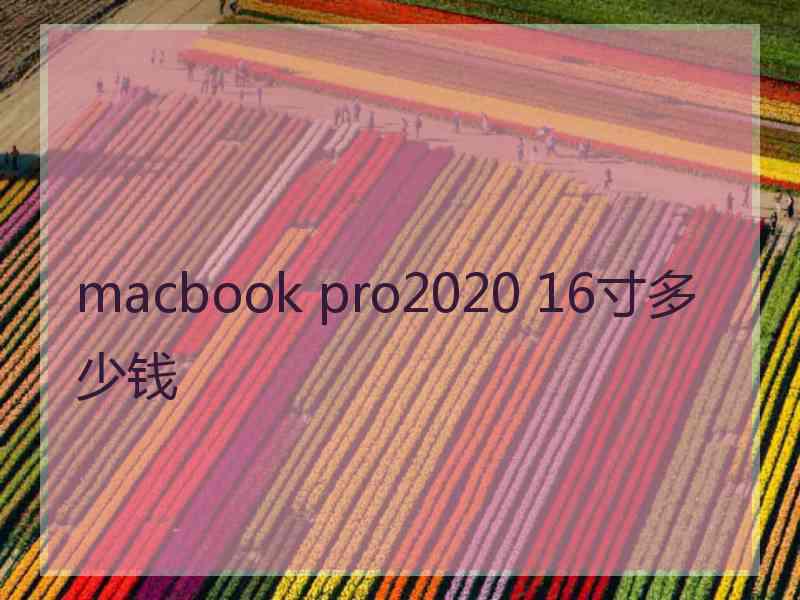 macbook pro2020 16寸多少钱