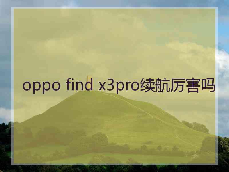 oppo find x3pro续航厉害吗