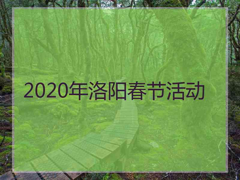 2020年洛阳春节活动