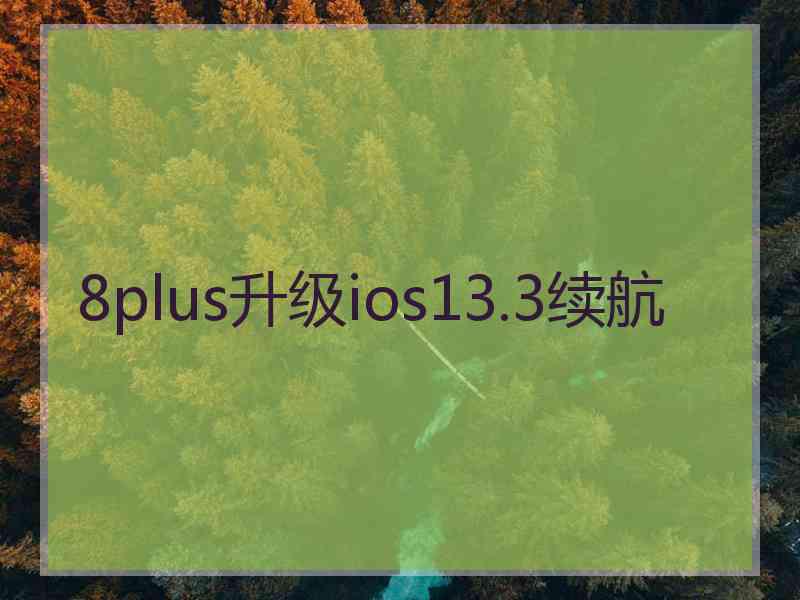 8plus升级ios13.3续航