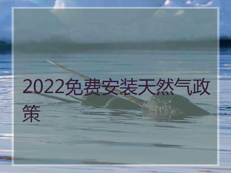 2022免费安装天然气政策