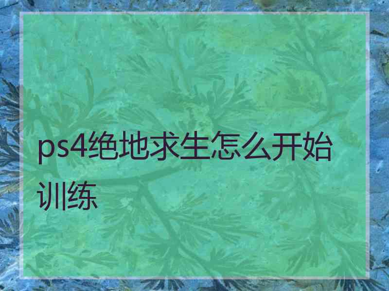 ps4绝地求生怎么开始训练