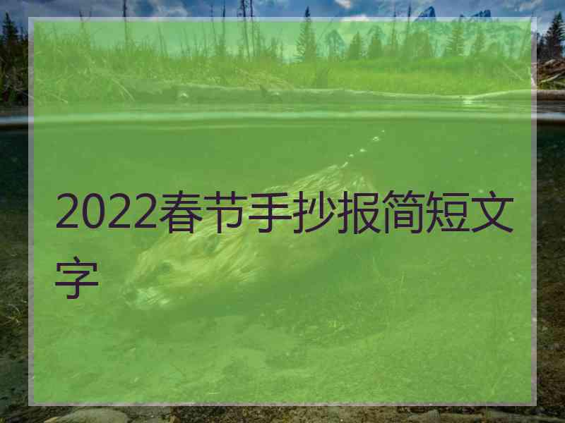 2022春节手抄报简短文字