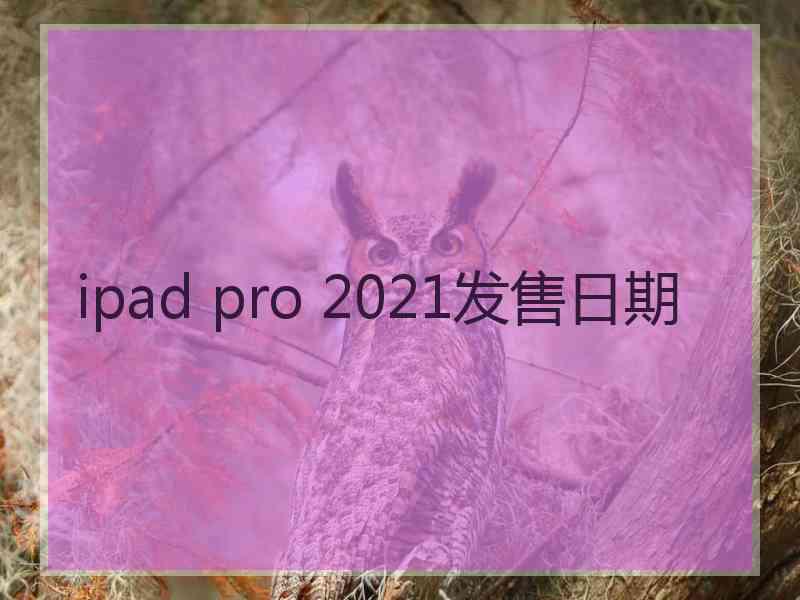 ipad pro 2021发售日期