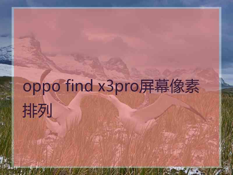 oppo find x3pro屏幕像素排列